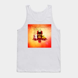 Beautiful fantasy owl with flowers Tank Top